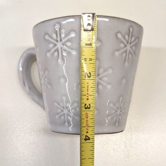 Crate & Barrell Snowflake Mugs, set of 2 - Picture 3 of 4